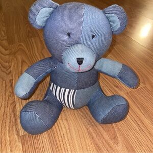 Levi's X Target Blue Patchwork Denim Teddy Bear Stuffed Animal Toy 10" Kid Baby